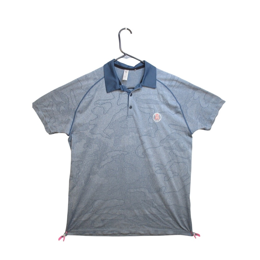 UNRL x Barstool Sports Golf Polo Shirt Men's Large Camo Heather Blue